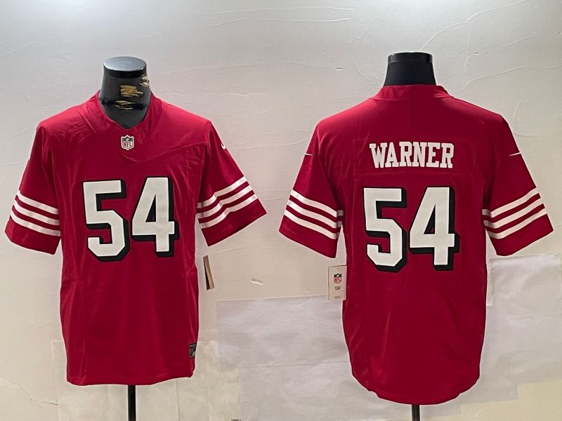 Men San Francisco 49ers #54 Warner Red Three generations 2024 Nike Vapor Limited NFL Jersey style 5->san francisco 49ers->NFL Jersey